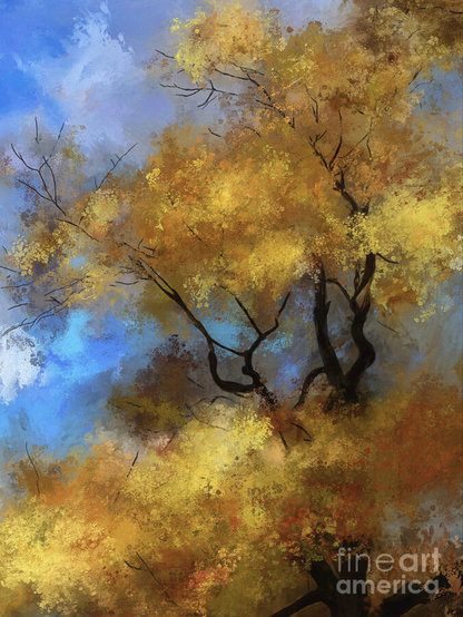 A towering oak, dressed in her autumn golds, glows in the sunlight of a brilliant October afternoon.

Most autumns come with much expectation and high hopes for those few glorious golden days that the season is loved for. Sadly, most years fall short of the promise … because of rain, wind at the wrong time, or a too dry or too wet summer. But when all the conditions fall into place just right, the results can be breathtaking. The autumn of 2022 was one of those rare jewels … and I was in the right place at the right time to capture the beauty … and have the fun of digitally hand-painting the image in Corel Painter in a soft and glowing impressionistic and expressionistic style.

This image was NOT created using AI - Artificial Intelligence.

Very happy that "October Gold" received a special mention win in the contest "Favoring The Fall Season 2024" by the Christian Art and Photography group! Many thanks to contest and group administrator, Liz Knight for the honor. Congratulations to all the winners!

At my website:  https://lois-bryan.pixels.com/featured/october-gold-lois-bryan.html

At #FineArtAmerica:  https://fineartamerica.com/featured/october-gold-lois-bryan.html

#art #giftideas #ayearforart #buyintoart #autumn #fall #BlueKnobMountain #digitallyhandpainted #NotAi #tree #falltrees #LoisBryan #CorelPainter