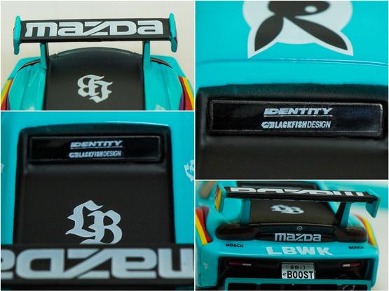 Some close-up shots of Mazda RX-7 FD3S, LB-Super Silhouette, Hobby Expo China 2024 Edition by iNNO64 in 1:64 scale with 1:64 figure on AREA 164