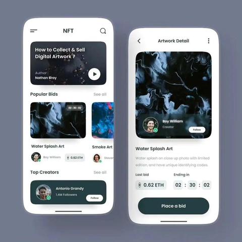 Beautiful NFT Mobile App Interface !