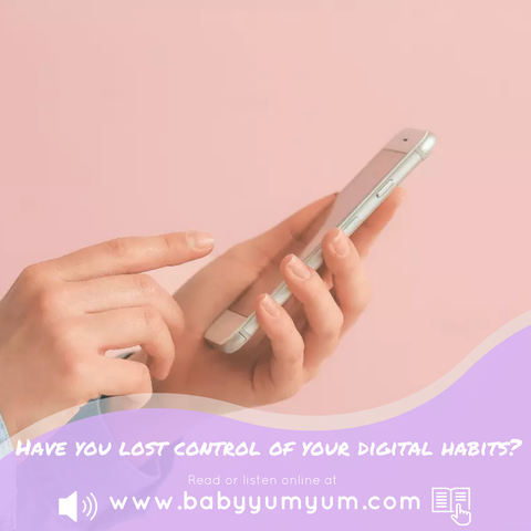 Feeling like your phone controls you? Don't worry, it's a common struggle!  Learn how to manage your digital habits and create a healthier relationship with technology. Read our blog post for tips: https://zurl.co/ogcr #BabyYumYum #BYY #digitalhabits #wellbeing #screenlife