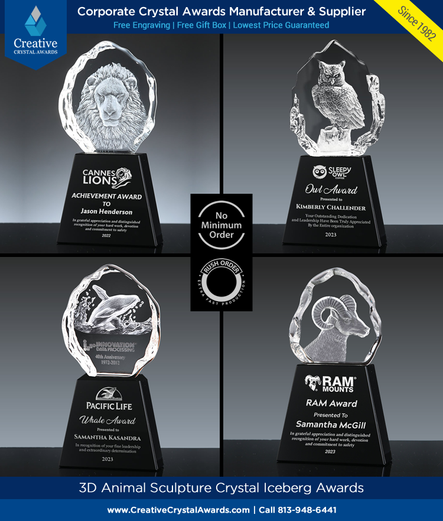 3d crystal animal awards, animal crystal awards, 3d crystal animal trophies, animal crystal trophies, 3d crystal animal sculpture awards, 3d crystal animal trophy awards, 3d animal crystal iceberg awards, animal crystal trophy, high end crystal awards, wholesale crystal awards supplier in USA