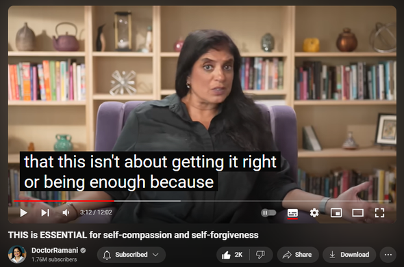 https://www.youtube.com/watch?v=oZWJDYteCLQ
THIS is ESSENTIAL for self-compassion and self-forgiveness
22,179 views  20 Aug 2024
LONDON ENGLAND WORKSHOPS:
September 5-7, 2024
https://www.narcissistic-relationship...

NORTH CAROLINA RETREAT
November 1-3, 2024
https://artoflivingretreatcenter.org/...