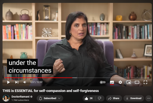 https://www.youtube.com/watch?v=oZWJDYteCLQ
THIS is ESSENTIAL for self-compassion and self-forgiveness

22,179 views  20 Aug 2024
LONDON ENGLAND WORKSHOPS:
September 5-7, 2024
https://www.narcissistic-relationship...

NORTH CAROLINA RETREAT
November 1-3, 2024
https://artoflivingretreatcenter.org/...