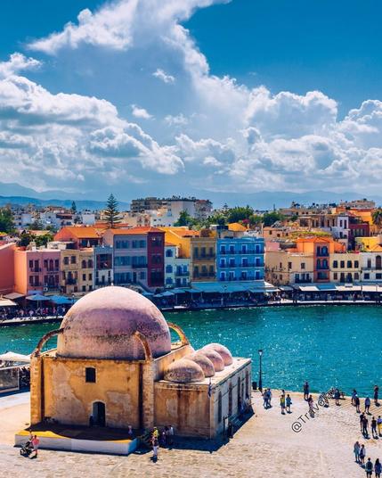 Old Venetian Port of Chania in Crete, Greece