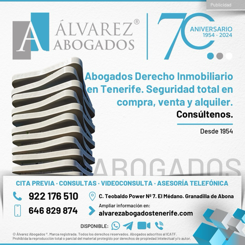 Abogados Derecho Inmobiliario en Tenerife. Seguridad total en compra, venta y alquiler. Abogado Inmobiliario Tenerife. Consúltenos ahora sin compromiso. Su tranquilidad es lo primero desde 1954. https://alvarezabogadostenerife.com/areas-derecho/derecho-inmobiliario/  #alvarezabogados #abogados #Tenerife #inmobiliario #derecho #compraventa #compra #venta #alquiler #contratos #legal 
