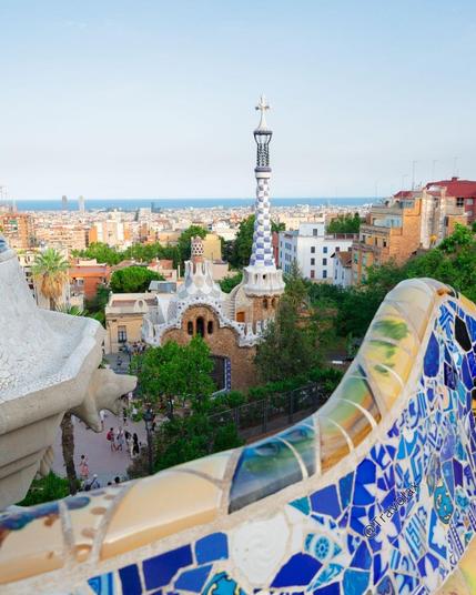 Park Güell in Barcelona, Spain.
