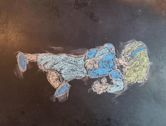 Maria Robotnik from Sonic Adventure 2 in the "dead Peter Griffin pose", drawn in celebration of the new Sonic movie trailer