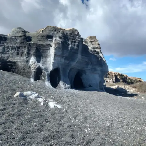 Bizzare landscape made of volcanic rocks that are made of volcanic ash layers