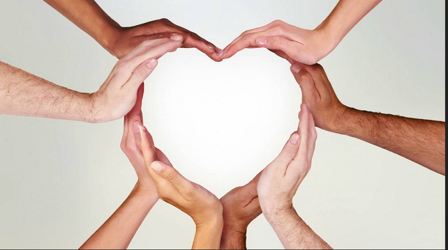 Hands holding love heart