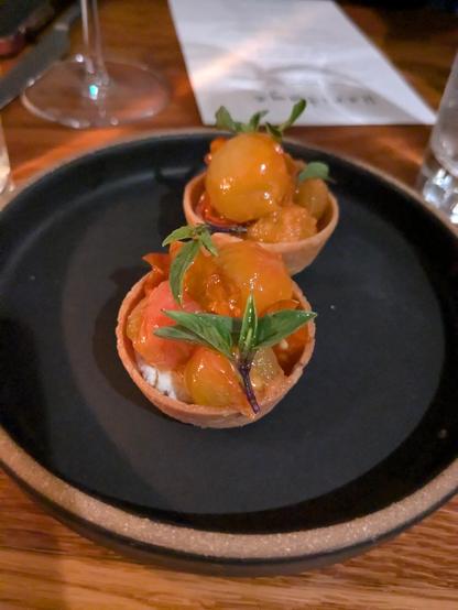 2 x Farm tomato tart on a little plate