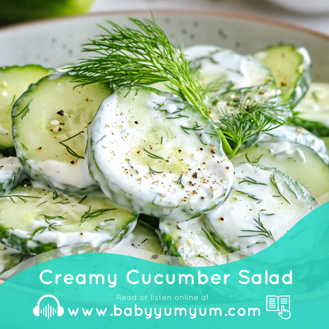 Looking for a cool and easy side dish? This creamy old-fashioned cucumber salad is a winner!  Simple, delicious & perfect for summer!  Try it today! 👇 https://zurl.co/WoJZ    #CucumberSalad #SummerSides #BabyYumYum