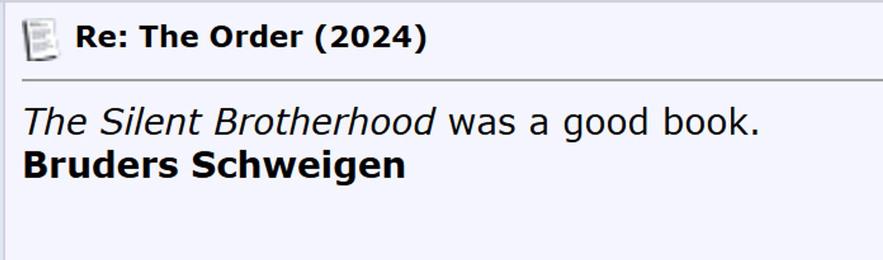 The Silent Brotherhood was a good book.