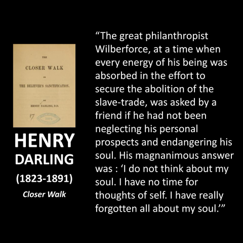 "The great philanthropist Wilberforce, at a time when every energy of his being was absorbed in the effort to secure the abolition of the slave-trade, was asked by a friend if he had not been neglecting his personal prospects and endangering his soul. His magnanimous answer was: 'I do not think about my soul. I have no time for thoughts of self. I have really forgotten all about my soul'"