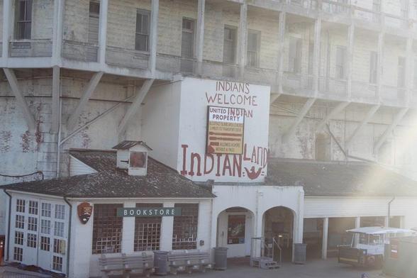 Welcome to United Indian Property - A sign of the Native American occupation of Alcatraz Island