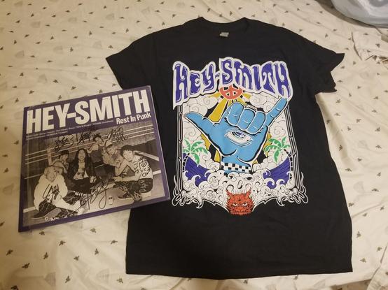 Hey smith tour shirt and signed vinyl