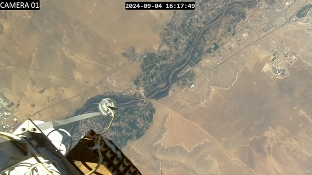 The basin of the Rio Grande in New Mexico seen from the stratosphere.
