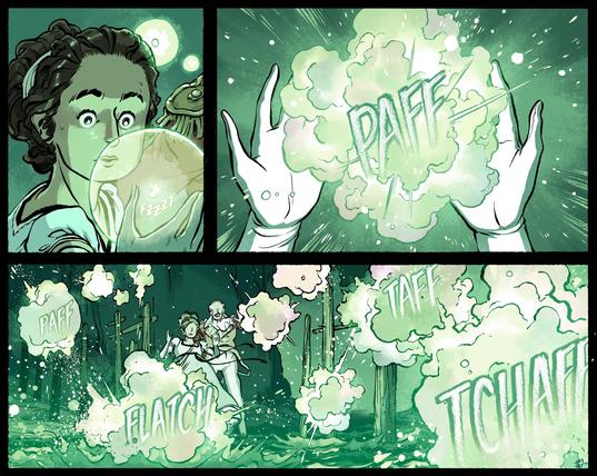 panels from the comic "practical defence against piracy"