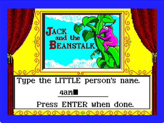 screenshot from "Reading Magic Library" type the little person's name