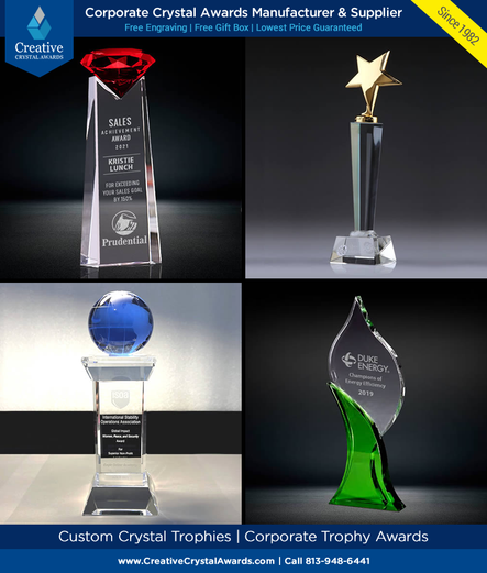 Corporate trophies, custom crystal trophy awards, optical crystal trophies, corporate trophy awards, recognition trophies, bespoke trophies crystal, custom trophies, high end crystal trophies, crystal awards, corporate awards, wholesale crystal trophy supplier USA – Creative Crystal Awards