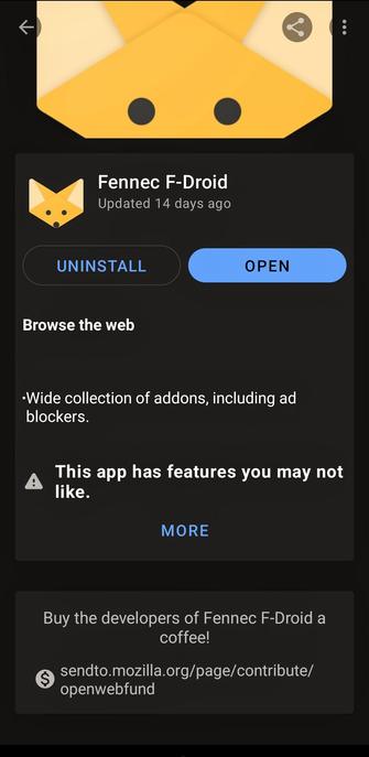 Screenshot fdroid page fennec