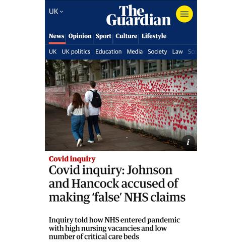 Headline of Guardian article.