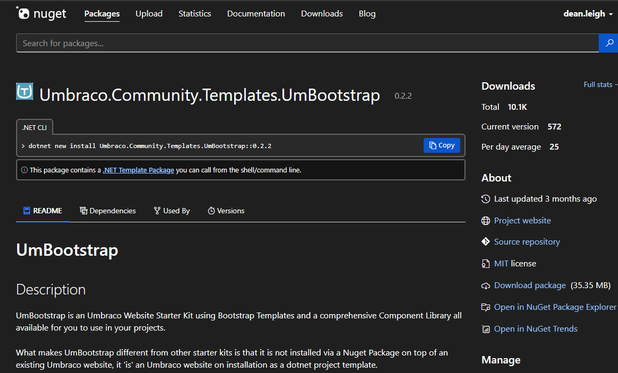 Umbootstrap 10k downloads on Nuget