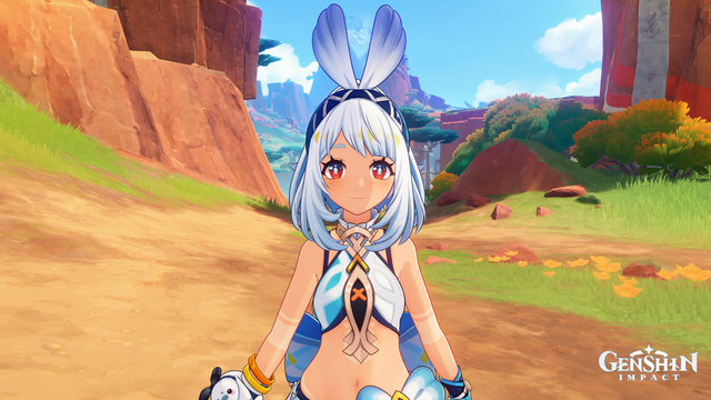 A photo of Mualani at her native region, which is Natlan