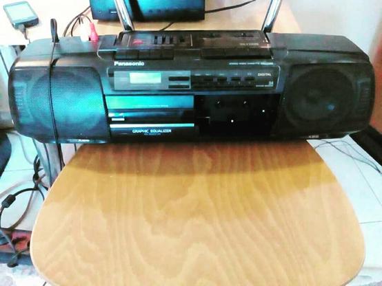 PANASONIC RX-FT600 classic radio cassette player combined with graphic equalizer and with double cassette deck for recording use photographed by me Theodoros Mpahoumas