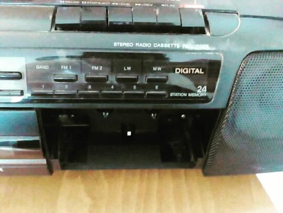 PANASONIC RX-FT600 classic radio cassette player combined with graphic equalizer and with double cassette deck for recording use photographed by me Theodoros Mpahoumas