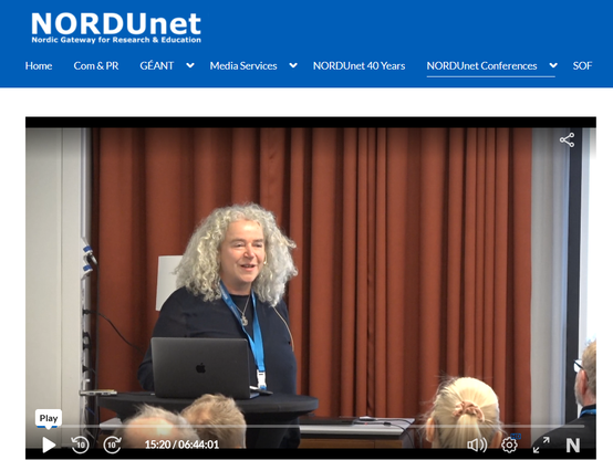 DFN-colleague Leonie Schäfer gives a talk at 32nd NORDUnet Conference 2024 in Bergen. (Screenshot NORDUnet: https://video.nordu.net/category/NDN+2024/706759