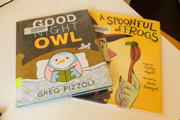 Two kids' books: GOOD NIGHT OWL, and A SPOONFUL OF FROGS