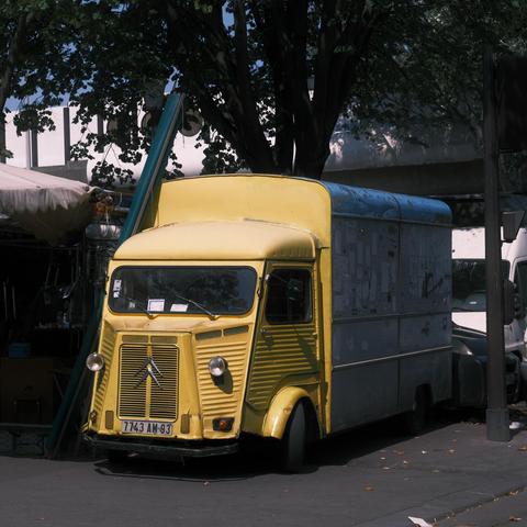 Vintage yellow Citroën truck