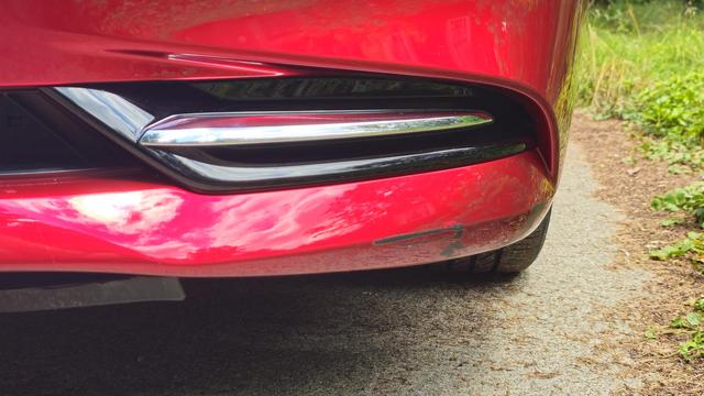 Mazda3 bumper before repainting.