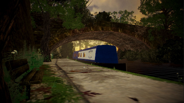 Mayfly narrow boat under a bridge