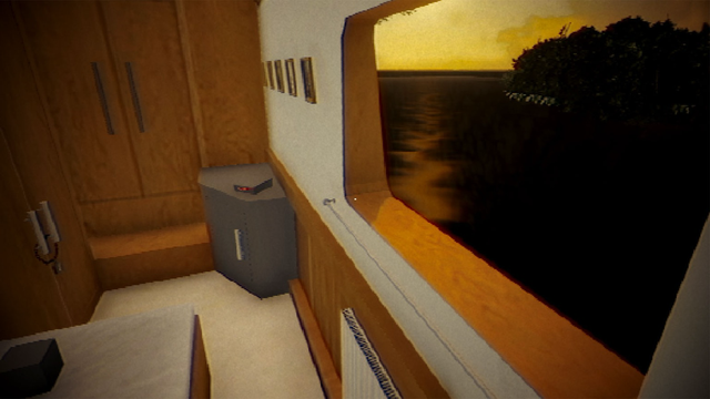 Boat interior looking out to the water