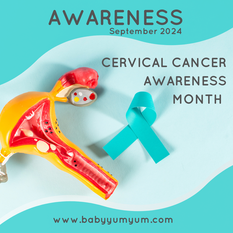 🎗️ Cervical Cancer Awareness Month!  September marks Cervical Cancer Awareness Month, a time to encourage women to take proactive steps in their health. Regular screenings, such as HPV tests and Pap smears, are vital in detecting early changes that could lead to cervical cancer. Let’s work together to raise awareness and promote early detection. https://zurl.co/GEW1   #CervicalCancerAwareness #ScreeningSavesLives #BabyYumYum #BYY #WomensHealth