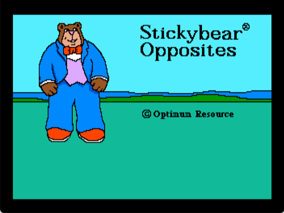 title screenshot from "Stickybear Opposites"