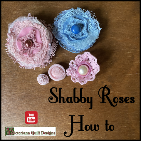 A collection of shabby roses, made from scrap bits of laces. 