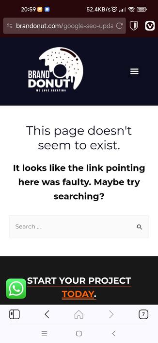 A 404 at the brandonut.com site, which had been peddling disinformation for months. 