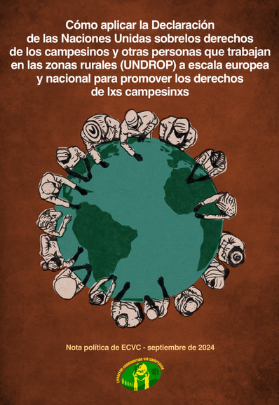 📣 Recomendaciones políticas para organizaciones internacionales y regionales, responsables europeos, autoridades nacionales y locales, para impulsar la aplicación del #UNDROP y promover los #DerechosCampesinos ⚡️https://www.eurovia.org/es/comunicado-de-prensa/ecvc-lanza-una-nueva-publicacion-sobre-como-implementar-la-undrop-en-toda-europa 👉https://www.eurovia.org/es/publicaciones/55300 #DerechosCampesinosYA