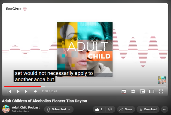 https://www.youtube.com/watch?v=DY3EStvHFdE&list=PL4Ez-UaFmMKelMxQ6AyJ0fgAaubmV0YZF&index=8

91 views  17 Apr 2024  Adult Child Podcast
In today's episode, Andrea dives deep with author, speaker and Adult Child expert - Tian Dayton. Tian shares her wisdom on a variety of adult child topics - from how the movement began, the ACOA trauma syndrome, codependency and much much more!Tian's website

Resources -The ACOA Trauma Syndrome: The Impact of Childhood Pain on Adult Relationshipsby Tian DaytonEmotional Sobriety: From Relationship Trauma to Resilience and Balance by Tian Dayton