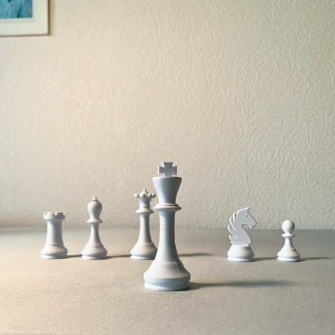 Image showing a 3d printed chess set design and made by myself