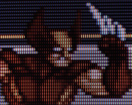 Wolverine from the X-Men Arcade game on Sony Trinitron CRT TV