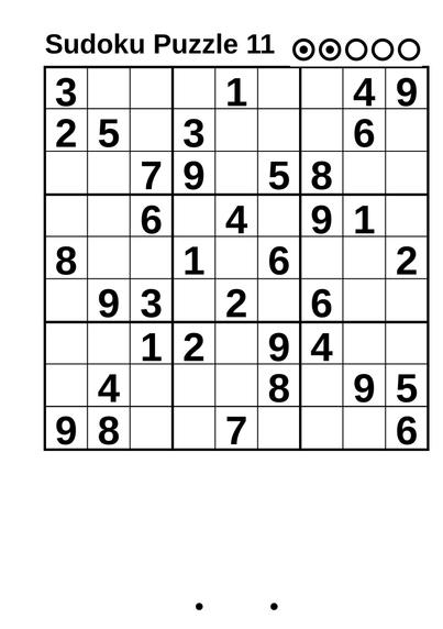 A large print Sudoku puzzle