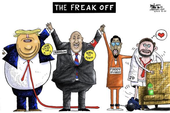 Freak Off indeed! Sickos -- every one.

#deviant #men #Trump #JDVance #Diddy #WomenHaters #political #politics #humour #humor