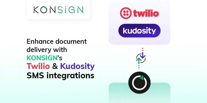 KONSIGN's integration with Twilio and Kudosity