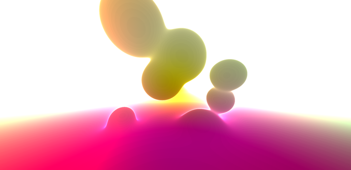 Lava lamp demo made with raymarching, so there's a bunch of spheres that when close to each other, start to merge.