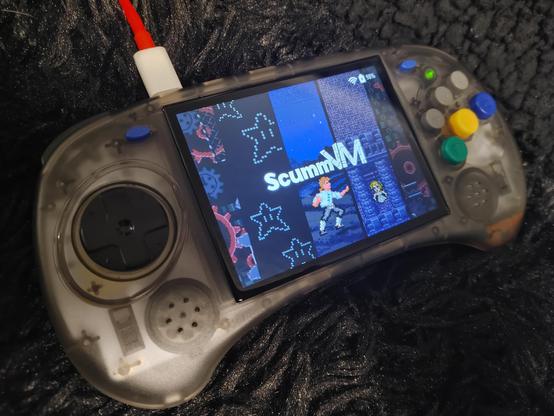 Anbernic RGArcS with Emulation Station visible