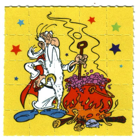LSD - Buntes Miraxulix Motiv auf einem gestanztem Papierbogen.