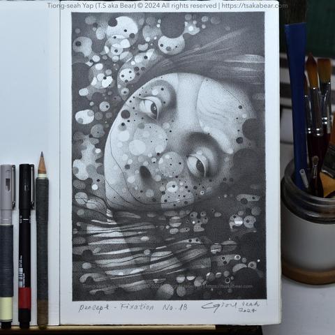 Percept - Fixation No.18 | Drawing | Year 2024

Detaching, a moment of divulgation,
a path towards the truthfulness at interval.

 ----------------------
Ink pen and pencil on Saunders waterford acid-free watercolour paper | 19cm x 28cm | Tiong-seah Yap © 2024 All rights reserved | https://tsakabear.com/2024/08/percept-fixation-no-18-drawing/